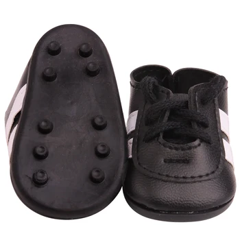 18 inch Dekleta lutka čevlji Ameriški novorojenčka Black športni čevlji PU Otroške igrače fit 43 cm lutke otroka s241
