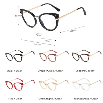 SHAUNA Moda Anti-Modra Svetloba Ženske Mačka Oči Očala Okvirji Spomladanski Tečaj Optična Očala Okvir
