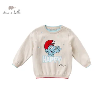 DBX17502 dave bella pozimi baby fantje Božična risanka pleteni pulover otroci moda malčka boutique vrhovi