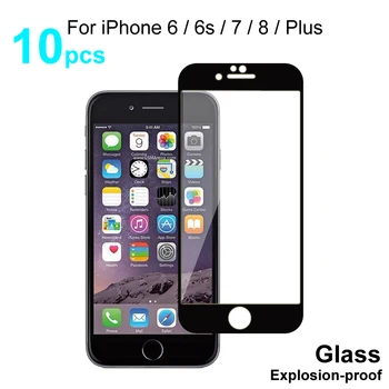 Polno Kritje Kaljeno Steklo Za iPhone 6 6s 7 8 Plus Zaščitno Steklo ščitnik Film Za iPhone 7 8 6 6s Plus