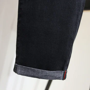 Jeans ženska visoko pasu plus velikost Svoboden Mehčalec Črne Kavbojke Gleženj-dolžina denim Harem Hlače 4Xl 5XL