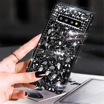 Luksuzni Fashion DIY Polno Bling Kristalno Diamond Primeru Pokrovček Za Samsung Galaxy Note 10 Plus 20 9 8 S20 Ultra S10E S10 S20/9/8 Plus