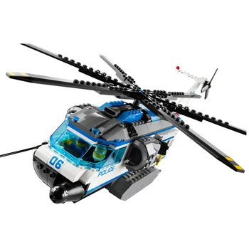 Urban Mesto Patrol Helikopter Surveilance Gradnik Igrače 528Pcs Opeke Igrače Za Otroke Združljiv 60046