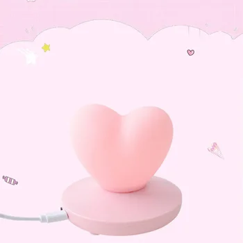 LED Touch Kontrole namizne Svetilke USB, Baterije za dekle Modeliranje žarnice za varčevanje z Energijo Romantična Ljubezen Srce Oblika Dekoracijo Noč Svetlobe
