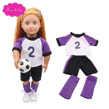 18 inch Dekleta punčko oblačila Športna športna oblačila telovadnici obleko žogo enotno Ameriški novorojenčka obleko Otroške igrače fit 43 cm lutke otroka c262