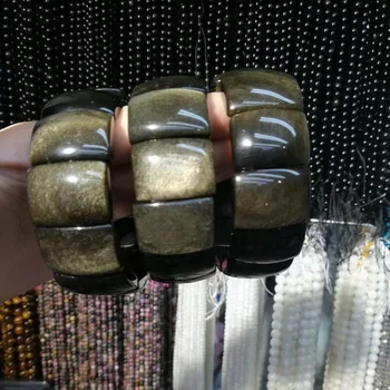 Naravni zlato obsidian kamen kroglice zapestnica naravni gemstone zapestnica DIY nakit za ženske za darilo trgovini !