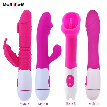 MwOiiOwM G spot Vibrator za Klitoris Stimulator Dvojni Vibrator Penis Massager Dildo, Vibrator Sex Igrača za Žensko Erotično Odraslih Izdelki