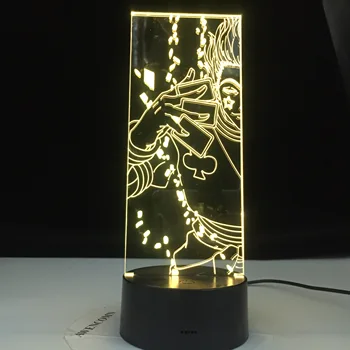 3D Noč Svetlobe LED 16 Barva Spreminja, Nočna za Otroke Spalnica Dekoracijo Svetlobe Anime Hunter X Hunter Hisoka Lučka za Darilo