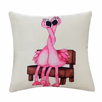 Bombaž Perilo Flamingo Vzorec Vrgel Blazino Kvadratnih Blazine Pokrov Sedeža Avtomobila Doma Dekoracijo Kavč Dekor Dekorativne Prevleke