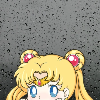 Dawasaru 3D Smešno Sailor Moon Anime Peeker Avto Nalepke na Motocikel Kovček Doma Dekor Laptop Zajema DIY Vinilne Nalepke,15 cm