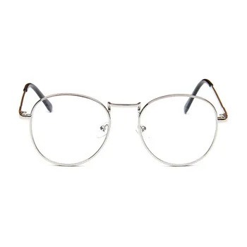 YOOSKE Očala Optični Oči Očala Okvirji Okrogle Kovinske Očala Pregleden Ultralahkih Kratkovidna Eyeglass Okvir Žensk Očala