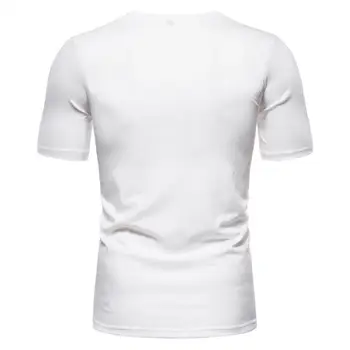 NOVO Bombaža Moške Priložnostne T-shirt Pol Rokav Tee Shirt Homme Hip Hop Kratek Sleeve Majica s kratkimi rokavi Moški