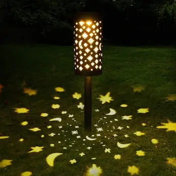 Vodoodporna LED Sončne Svetlobe Kovanega Železa Zvezdnato Projektor Svetlobe LED Viseče Luči za Vrt Poti Courntyard Dekoracijo