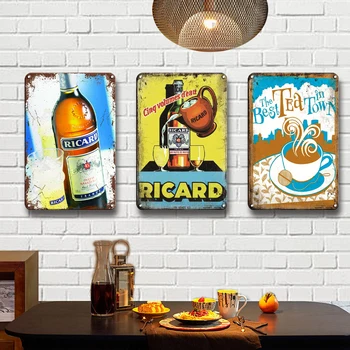 Retro Kovinski Ricard Orval Plakat Cocktail Pivo Kovinske Plošče, Trgovina, Restavracija, Bar, Kuhinja Steno znaki Dekorativne Plošče OGLAS, Plakat