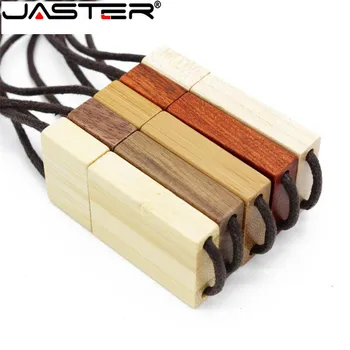 JASTER Rdeče lesene pomnilnik usb 2.0 flash pen drive z bambusa primeru (prosto po meri logo)