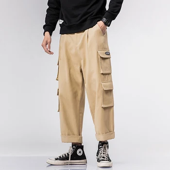 Japonski Hlače Harajuku Človek Priložnostne Hlače Ulične Tovora Hlače Moški Oblačila Plus Velikost Naravnost Hlače 5xl Moda Hlače