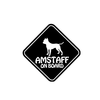 Dawasaru Risanka avto nalepke amstaff na krovu decals ljubljenčka psa za zaščito pred soncem Nepremočljiva Nalepke za Čoln Smešno Nalepke PVC,15*15 cm