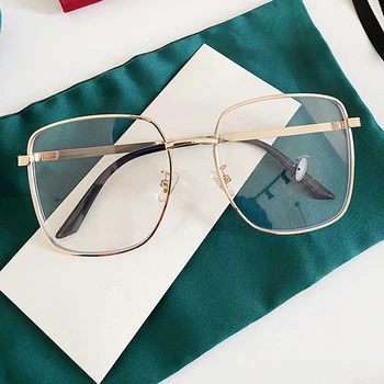 Vintage Kvadratnih Anti-modra Svetloba Očala Za Ženske do leta 2020 Zlitine Prevelik Modra, Roza Računalnik Ženska Očala za Kratkovidnost Očal Okvir