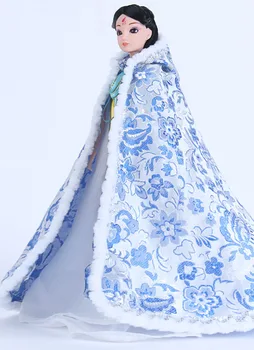 Kitajski Stari Kostum Plašč Za Barbie Lutka Obleko Suknji Plašč Velik Skriti Kritje Oblačila, Obleke Za 1/6 BJD Lutka Opremo
