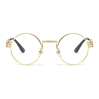 Kachawoo vintage retro očala moških zlato kovinski okvir jasno objektiv nerd okrogle očala okvir ženske dekoracijo 2018 ochelari femei