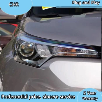 Avto Styling za 2018-2019 Nova Toyota CHR Žarometi LED Smerniki DRL Bi-LED Objektiv Visoka Nizka Žarek LED z dinamično obrnite signl