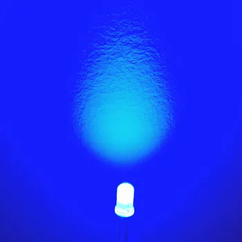 500PCS/Veliko 5 MM Modri LED Diode Okrogle Razpršene Modra Barva Svetlobe Žarnice F5 DIP Označite Nove Debelo Elektronski