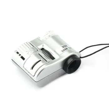 Lupo Mikroskop z LED Ultravijolično Svetlobo Mini 60x Objektiv Žep Nakit Nastavljiv Fokus Nakit Loupe Kovanec Detektor